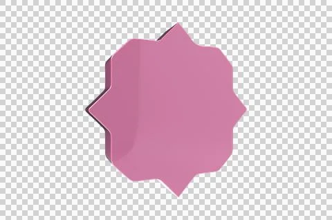 3D Pink Geometric Shape, Banner, Icon, Badge, Label PNG Transparent Background Stock Illustration