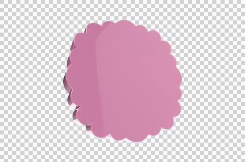 3D Pink Geometric Shape, Banner, Icon, Badge, Label PNG Transparent Background Stock Illustration