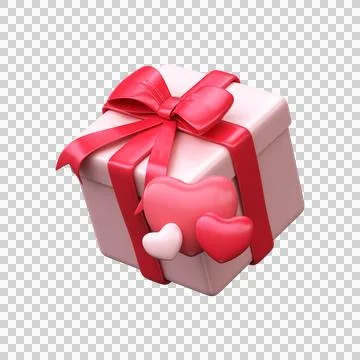 3D pink gift box for Valentine's Day Stock Illustration