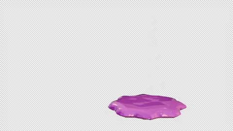 3D Pink Glossy Slime Ball Falling and Squishing on Transparent Background (Alpha Stock Footage 345157823