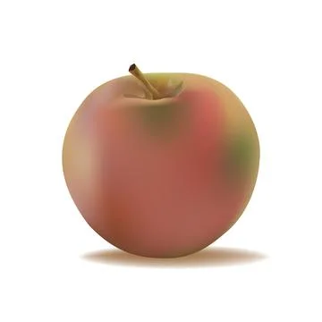 3d pink green Apple fruit vector illustration. Stock Illustration