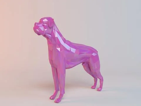 3D pink low poly (dog) Ilustración de archivo