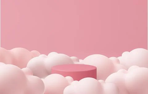 3d pink podium Иллюстрация