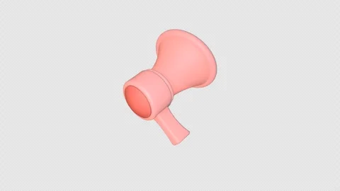 3d pink rotating megaphone icon transparent video animation Stock Footage 263905425