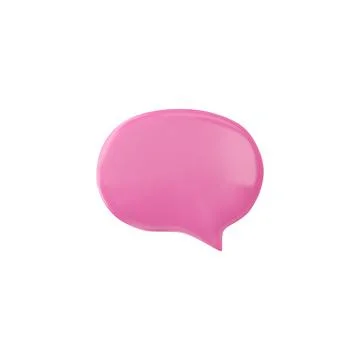3D pink round speech bubble on isolated background. 스톡 일러스트