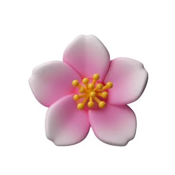 3d pink Sakura flower Stock Illustration