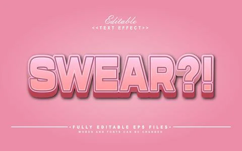 3d pink swear text effect Stock Illustration