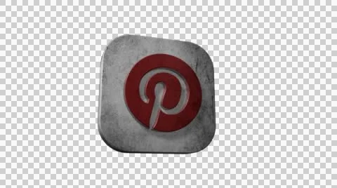 3D Pinterest Logo Animation With Alpha Channel Stock Footage 44341423