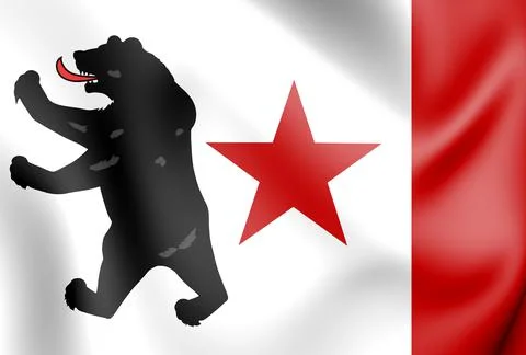 3D Pio Pico Bear Flag. 3D Illustration. Stock Illustration