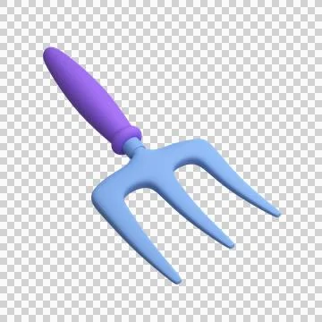 3d pitchfork, gardening tool. 3d rendering Stock Illustration