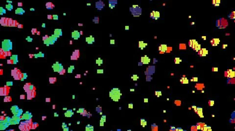 3D pixel blocks over black Stock Illustration