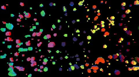 3D pixel blocks over black Stock Illustration