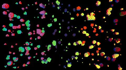 3D pixel blocks over black Stock Illustration