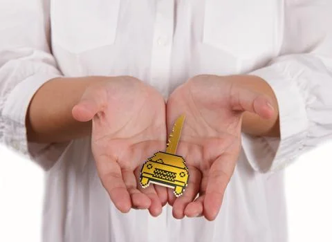 3d pixel car key Stock Illustration