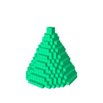 3d pixel cone.Vector illustration. Stock Illustration