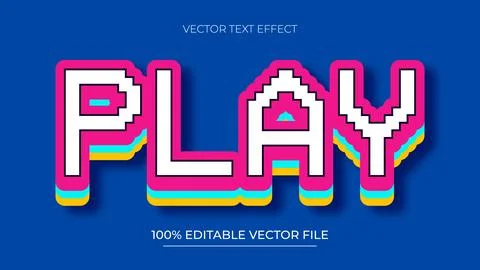 3d Pixel Editable Vector Text Effect Illustrazione stock