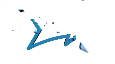 3D pixel Icon arrow for text Animation on empty background. Outline web icon Stock Footage 153871226