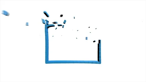 3D pixel Icon arrow for text Animation on empty background. Outline web icon Stock Footage 153872202