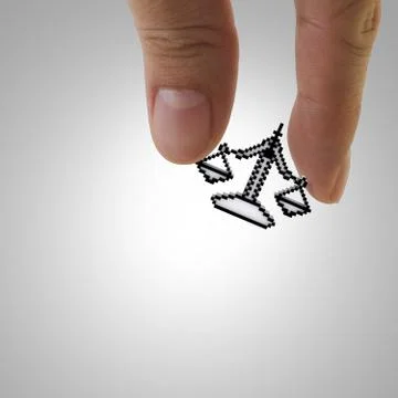 3d pixel scale of justice icon Stock Illustration