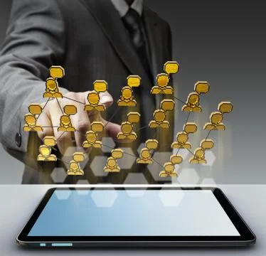 3d pixel social network icon Stock Illustration