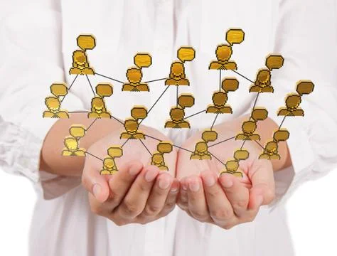 3d pixel social network icon as concept Stock Illustration