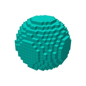 3d pixel sphere.Vector illustration. Stock Illustration