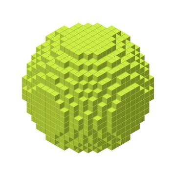3d pixel sphere.Vector illustration.3d isometric style. Stock Illustration