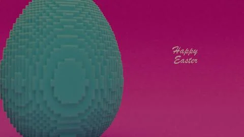 3D Pixel Style Easter Egg with Data Block in Voxel style Made with Cubes, o.. Stock Photos
