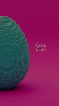 3D Pixel Style Easter Egg with Data Block in Voxel style Made with Cubes, o.. Stock Photos