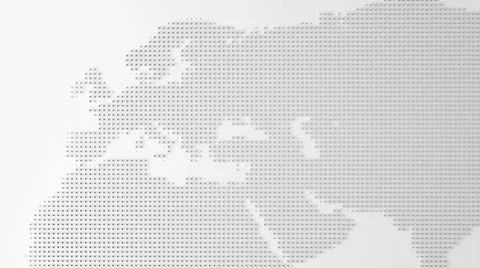 3d pixel world Europe map on white background. Digital dots in the form global Stock Illustration