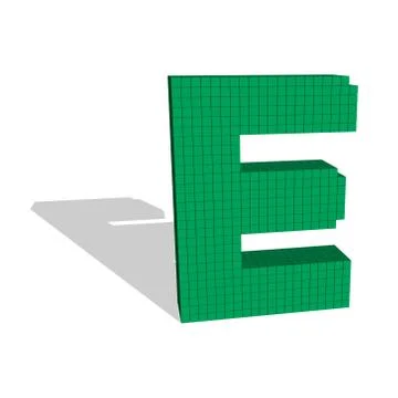 3d pixelated capital letter E. 3d Vector illustration. 스톡 일러스트