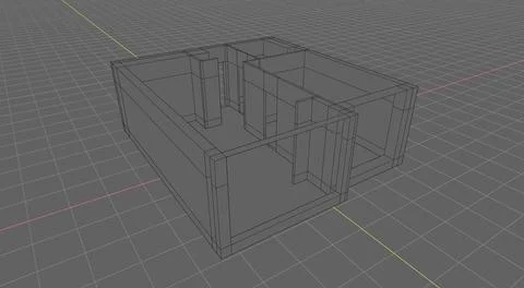 3D plan of the apartment plan in a professional program Stock Illustration