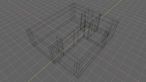 3D plan of the apartment plan in a professional program Stock Illustration