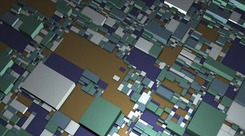 3d plan with colorful cubes. Motion. Spatial distortions in 3d plan of cubes 스톡 일러스트