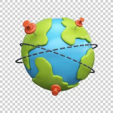 3D planet earth with address or location points. GPS navigator Stock Illustration