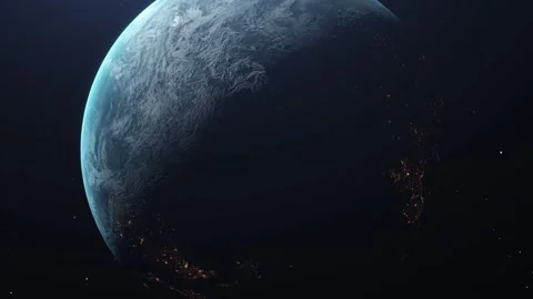 3D Planet Earth Animation. View From Space showing Realistic Earth Surface.  Stock Footage 236682753