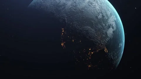 3D Planet Earth Animation. View From Space showing Realistic Earth Surface.  Stock Footage 236682775