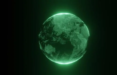 3D planet earth on a black background Stock Illustration