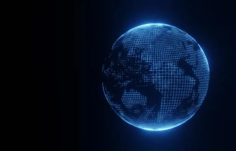 3D planet earth on a black background Illustrazione stock