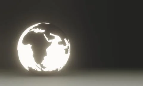 3D planet earth on a black background Illustrazione stock