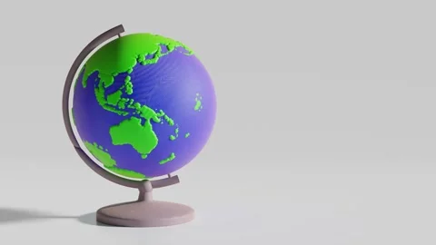 3d planet earth model, globe rotating on stand from plasticine isolated on .. Stock Footage 226153045