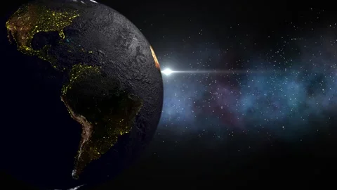 3d Planet Earth Rotating With Sun On Space. 스톡 동영상 283452072