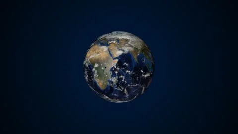 3d planet earth with some clouds, different continents, computer generated Stock Illustration