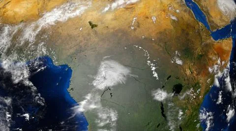 3d planet earth with some clouds, different continents, computer generated... Foto stock
