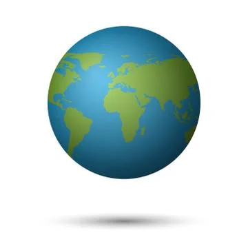3D Planet earth on white background, vector illustration Illustrazione stock