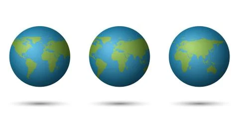3D Planet earth on white background, vector illustration Stock Illustration