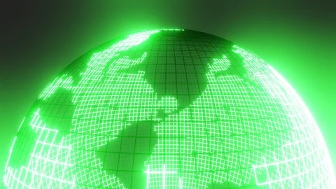 3D planet glows in the dark Stock Footage 111459627