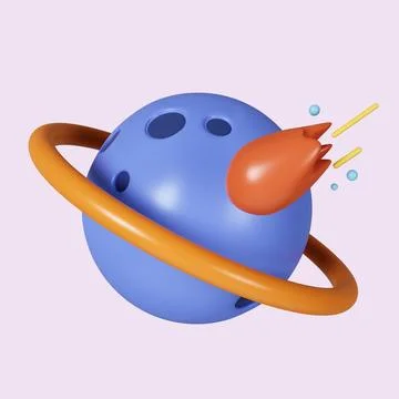 3d Planet Saturn, Jupiter, Uranus, Neptune, with ring around. icon isolated on Stock Illustration