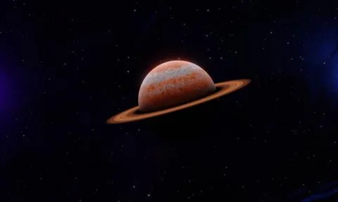 3d planet Saturn in space Stock Illustration
