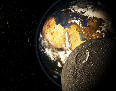 3D planet in the space Stock Illustration